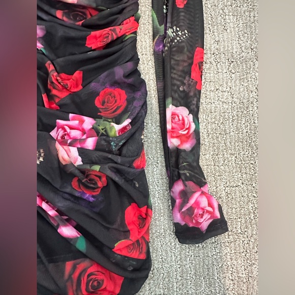 NEW- AFRM Floral Black and Red Dress - Picture 10 of 14